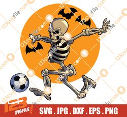 Soccer Skeleton SVG, Halloween Svg, Funny Skeleton svg, Moon Night svg, Trick Or Treat Svg, Halloween Shirt, Spooky Svg