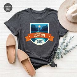 Hiking Shirt, Customized Camping Shirt, Mountain Graphic Tees, Vacation T-Shirt, Personalized Camp Vneck Shirt, Travel G