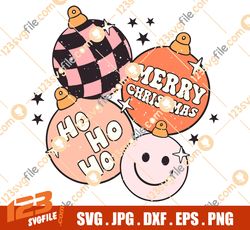 Christmas SVG Groovy Ornaments PNG Sublimation T Shirt Design