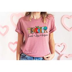 Teach Love Inspire shirt, Teach manipulative shirt, Apple teach Field Trip Shirt, Teacher Tee Teacher Gift Teacher life,