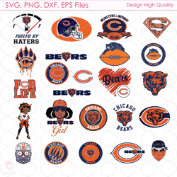 Chicago Bears Bundle Svg, Sport Svg, Chicago Bears Svg, Bears Logo Svg, Football