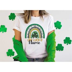 One Lucky Nurse Rainbow Shirt, St St. Patricks Day Teacher shirt, Irish Nurse shirt, Lucky Green Shamrock Nurse Shirt,