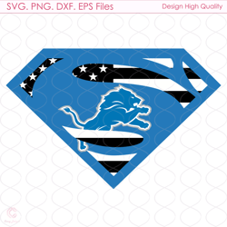 Superman Detroit Lions Svg, Sport Svg, Detroit Lions Svg, Superman Logo Svg, Ame