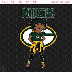 Betty Boop Packers Logo Svg, Sport Svg, Betty Boop Svg, Green Bay Packers, Packe