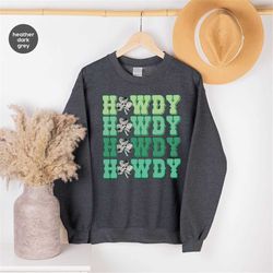 St Patricks Day Sweatshirt, Irish Cowboy Hoodies and Sweaters, Western Clothing, Lucky Sweatshirt, Funny Irish Outfit, S