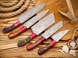 carbon-steel-chef-kni "chef-knife-set-with-sheath fixed-blade-chef-knife, knives-set, handmade-knives, gifts-for-women.