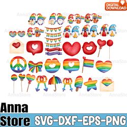 Watercolor Pride Gnome Clipart Svg Bundle, LGBT SVG Bundle,Lesbian Svg,Gay Svg, Bisexual Svg, Transgender Svg, Queer Svg