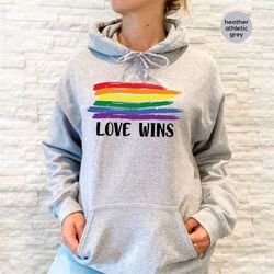 Pride Hoodies and Sweaters, Love Crewneck Sweatshirt, LGBTQ Long Sleeve Shirts, Gifts for Gay Men, Rainbow Graphic Tees,