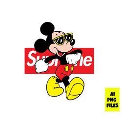 Mickey Sunglasses Eyewear Supreme Png, Supreme Logo Png, Mickey Png, Disney Supreme Png, Disney Png, Ai Digital File