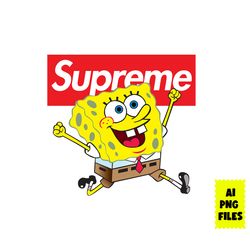 Spongebob Supreme Png, Supreme Logo Png, Spongebob Png, Cartoon Supreme Png, Cartoon Png Ai Digital File