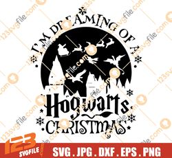 Im Dreaming Of A Hogwarts Christmas Svg, Buffalo Check Svg, Hogwarts Christmas png, Hogwarts Svg files for Cricut, Chris