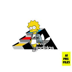 Lisa Simpson Adidas Png, Adidas Logo Png, Lisa Simpson Png, Fashion Brands Logo Png Digital File, Ai Digital File