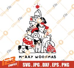 Merry Woofmas Christmas svg,Woofmas tree svg,funny dogs christmas tree Svg Png Eps Dxf