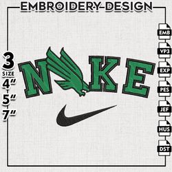 Nike North Texas Mean Green Embroidery Designs, NCAA Embroidery Files, North Texas Mean Green Machine Embroidery Files