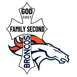 God First Family Second Then Broncos Svg