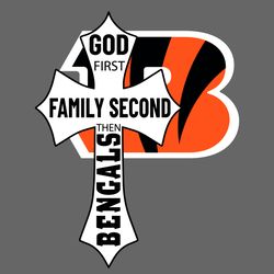 God First Family Second Then Bengals Svg