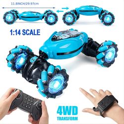 Perfect Gift for Boys Gesture RC Car 4WD 2.4G Remote Control Stunt Car with Light & Music