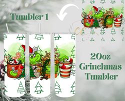 Grinchmas Coffee Stainless Steel Tumbler,Latte Stainless Steel Tumbler, straw Christmas Straight Stainless Steel Tumbler