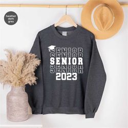 End of the 12th Grade Long Sleeve Shirt, Class of 2023 Graphic Hoodie Students Gift for Graduation, Senior 2023 Sweatshi