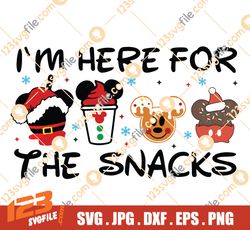 Im Just Here For The Snacks SVG, Carnival Food SVG, Family Vacation SVG, Mickey Christmas SVG, Christmas SVG, Holiday SV