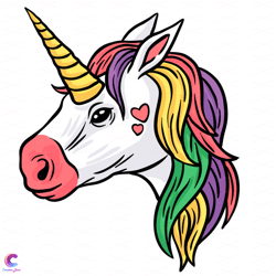 Unicorn Head Rainbow Svg, Trending Svg, Unicorn Svg, Unicorn Head Svg, Rainbow U