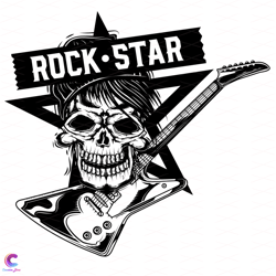 Skull Rock Star Svg, Trending Svg, Skull Svg, Rock Star Svg, Guitar Svg, Guitari