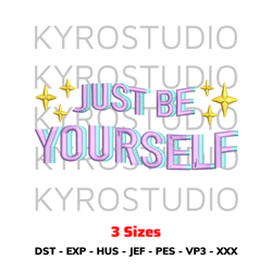 Just Be Yourself Embroidery Design, Anime Embroidery Design, Embroidery Chibi Design, Embroidery Cute Design