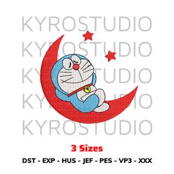Doraemon Embroidery Design, Anime Embroidery Design, Embroidery Chibi Design, Embroidery Cute Design, Embroidery Design