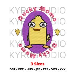 Ducky Momo Embroidery Design, Anime Embroidery Design, Embroidery Chibi Design, Embroidery Cute Design
