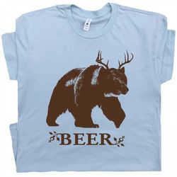 Funny Beer T Shirt Deer Bear Beer T Shirt Cool Drinking Alcohol Humor Tee Clever Witty Graphic Hunting Fishing Cute Hila