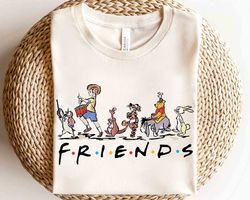 Cute Disney Winnie The Pooh & Friends Group Shot Retro Shirt, Tigger Piglet Tee