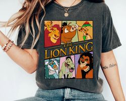 Retro Disney The Lion King Characters Squad Simba Timon Pumbaa Rafiki Tee
