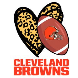 Cleveland Browns Leopard Heart Svg
