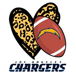 Los Angeles Chargers Leopard Heart Svg