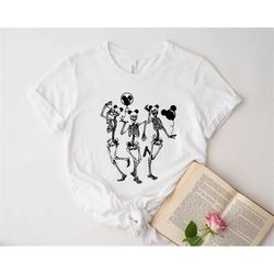Disney Skeleton Shirt, Skeleton Mickey T-Shirt, Mickey Balloon Shirt, Dancing Skeleton Tee, Dancing Skeletons, funny dis