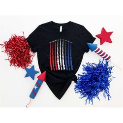 Red White Blue Air Force Flyover T-shirt, airplane, red white and blue, armed forces,  military, fourth of july shirt, p