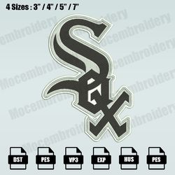 Chicago White Sox Embroidery Designs,MLB Logo Embroidery Files,Machine Embroidery Design File,vInstant Download
