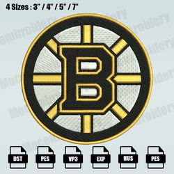 Boston Bruins Embroidery Designs, NHL Logo Embroidery Files, Machine Embroidery Design File, Instant Download
