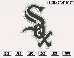Chicago White Sox Embroidery Designs, MLB Logo Embroidery Files, Machine Embroidery Design File, Digital Download