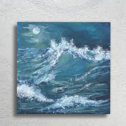 Seascape Acrylic Painting Original Ocean Wave Art