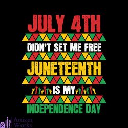 July 4th Didnt Set Me Free Juneteenth Day SVG Cutting File