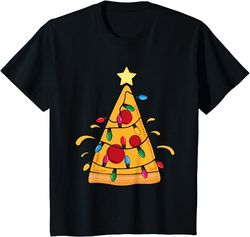 Kids Christmas T-Shirt for Kids Boys Pizza Xmas Tree Crustmas T-Shirt