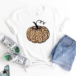 Leopard Pumpkin Shirt, Fall Shirts, Autumn Shirt, Halloween Shirts, Pumpkin Print, Leopard Print Shirt, Pumpkin Gifts, F
