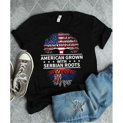 Serbian Roots, Serbia Roots Shirt, American Grown, Serbia Flag, Serbia Shirt, Serbian Shirt, Proud Serbian Heritage, Ser