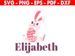 Elijabeth Bunny Svg, Easter Party, Holiday Activity, Childrens Games, Design File, Instant Download, Cricut Silhouette