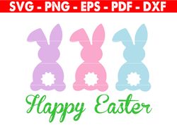 Happy Easter Svg, Easter Dxf File, Easter Clip Art, Easter Cut File, Svg Files For Cricut, Clip Art, Digital Download