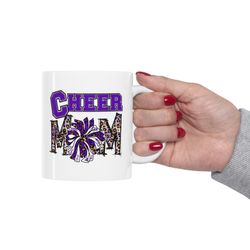 Cheer Mom Mug, Cheerleader Mama Mug, Cheer Mom Gift Mug, Leopard Print Cheer Mom Mug,