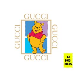 Pooh Bear Gucci Png, Gucci Brand Logo Png, Pooh Bear Png, Fashion Brand Png, Cartoon Png, Ai Digital File