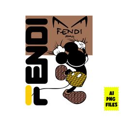 Mickey Fendi Png, Fendi Brand Logo Png, Mickey Mouse Png, Fashion Brand Png, Disney Png, Ai Digital File