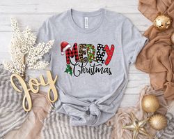 Merry Christmas Buffalo Plaid Sweatshirt, Christmas Crewneck Sweatshirt, Christmas Sweater, Women Christmas Shirts, Chr